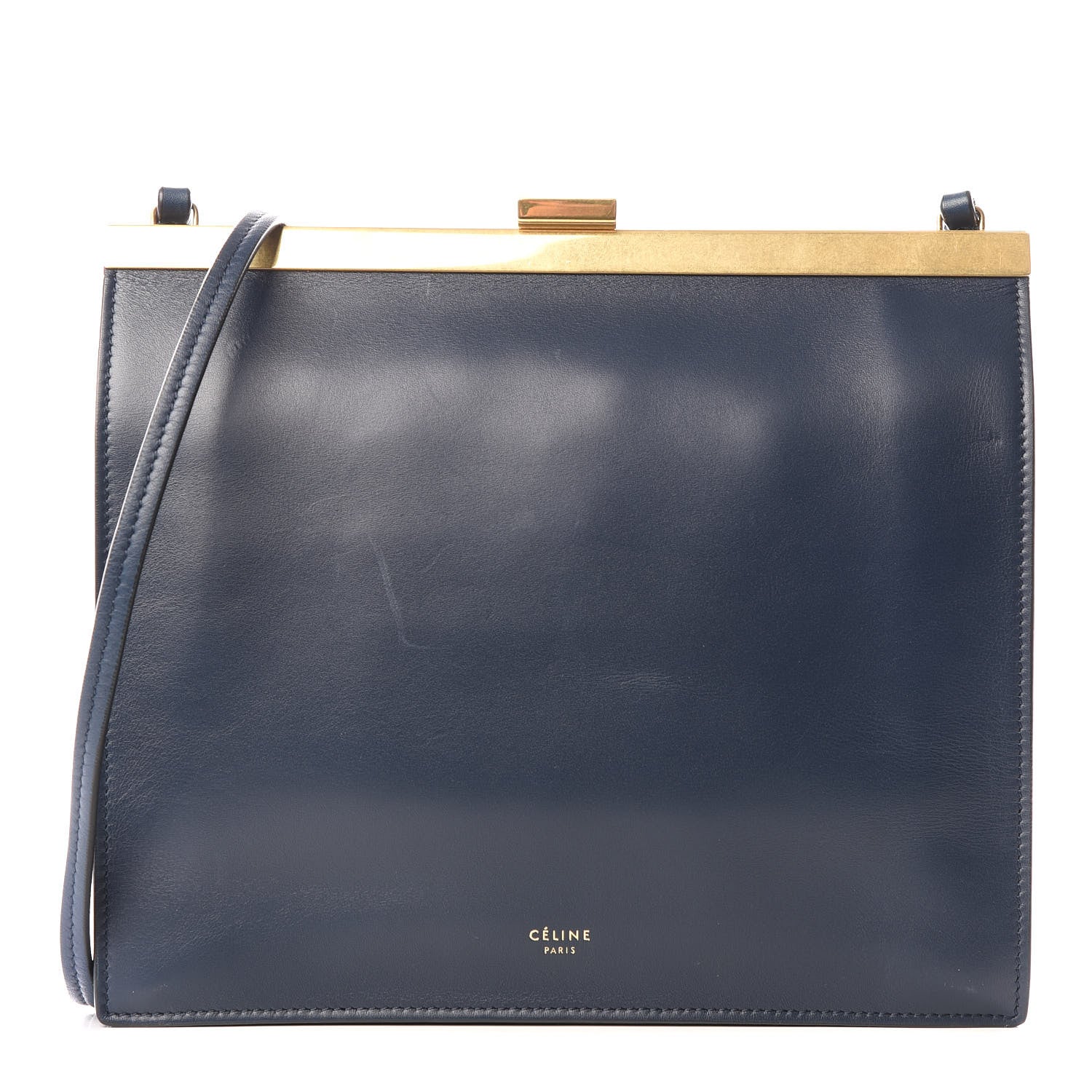 Celine Smooth Calfskin Mini Clasp Bag Navy 1 of 9