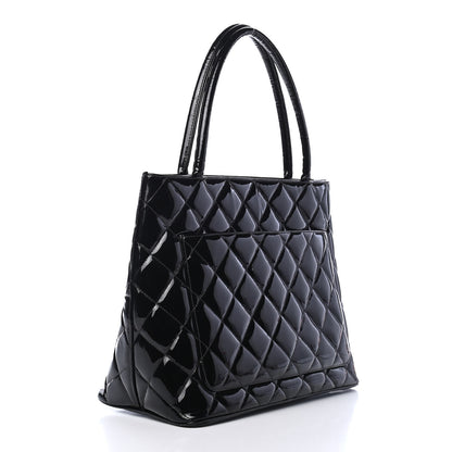 Chanel Patent Quilted Medallion Tote Black 3 of 11