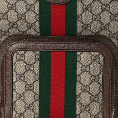 Gucci GG Supreme Monogram Calfskin Web Small Ophidia Day Backpack Beige Ebony New Acero 8 of 14