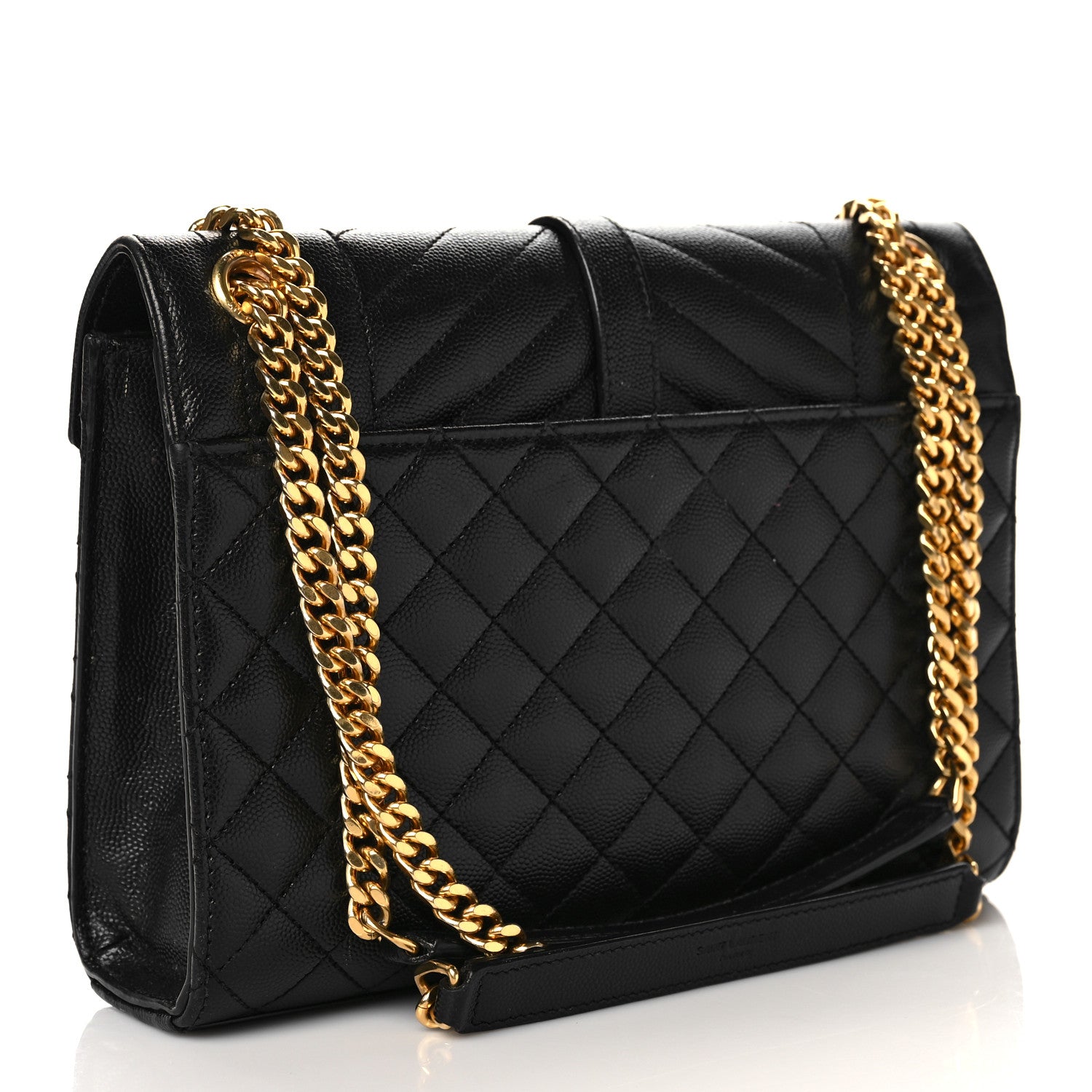 Saint Laurent Grain De Poudre Textured Mixed Matelasse Triquilt Medium Monogram Satchel Black 3 of 9