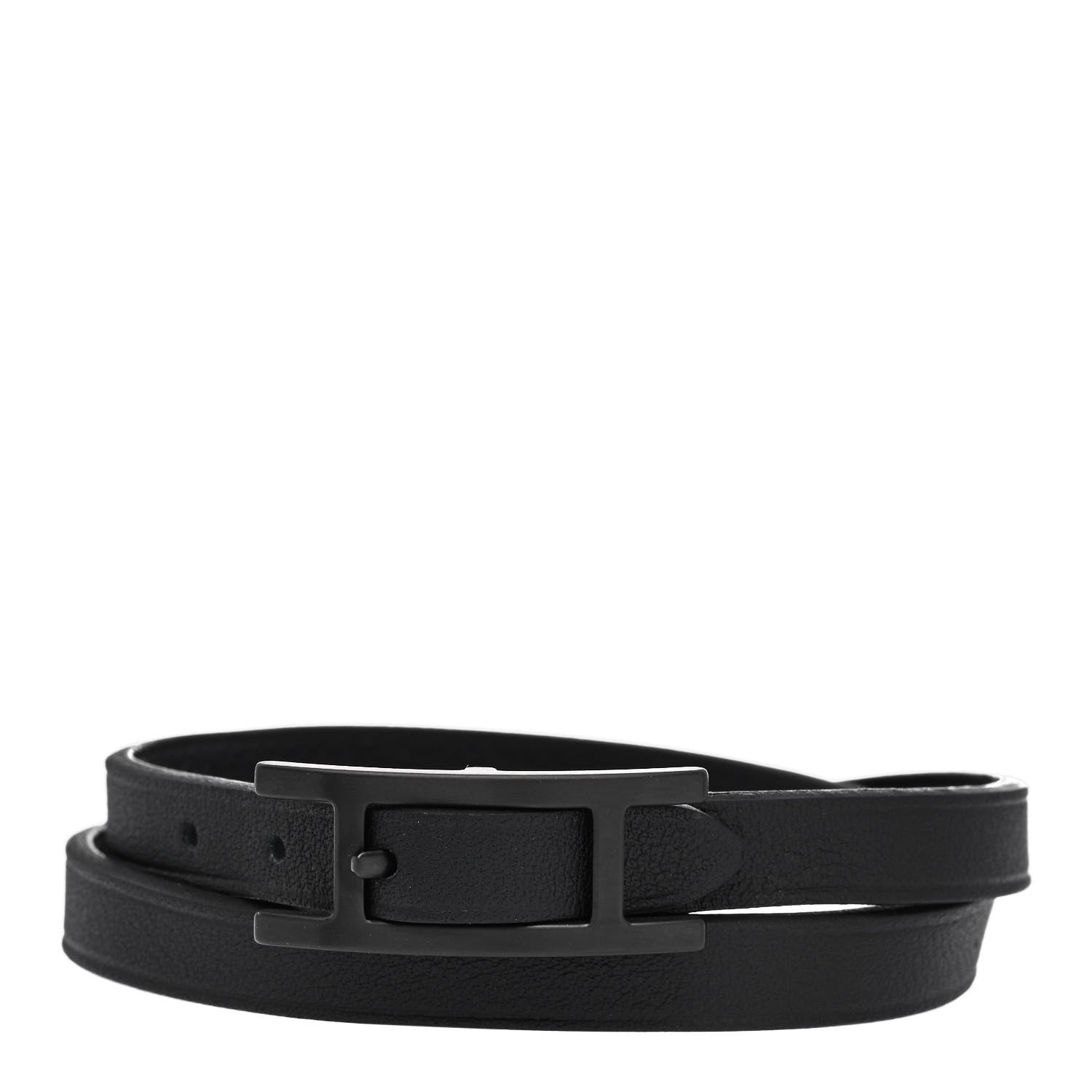Hermes Epsom Behapi Double Tour Bracelet T5 Black 1 of 5