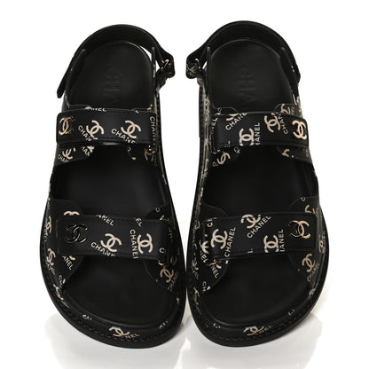 Chanel Rubber CC Dad Sandals 40 Black 5 of 13