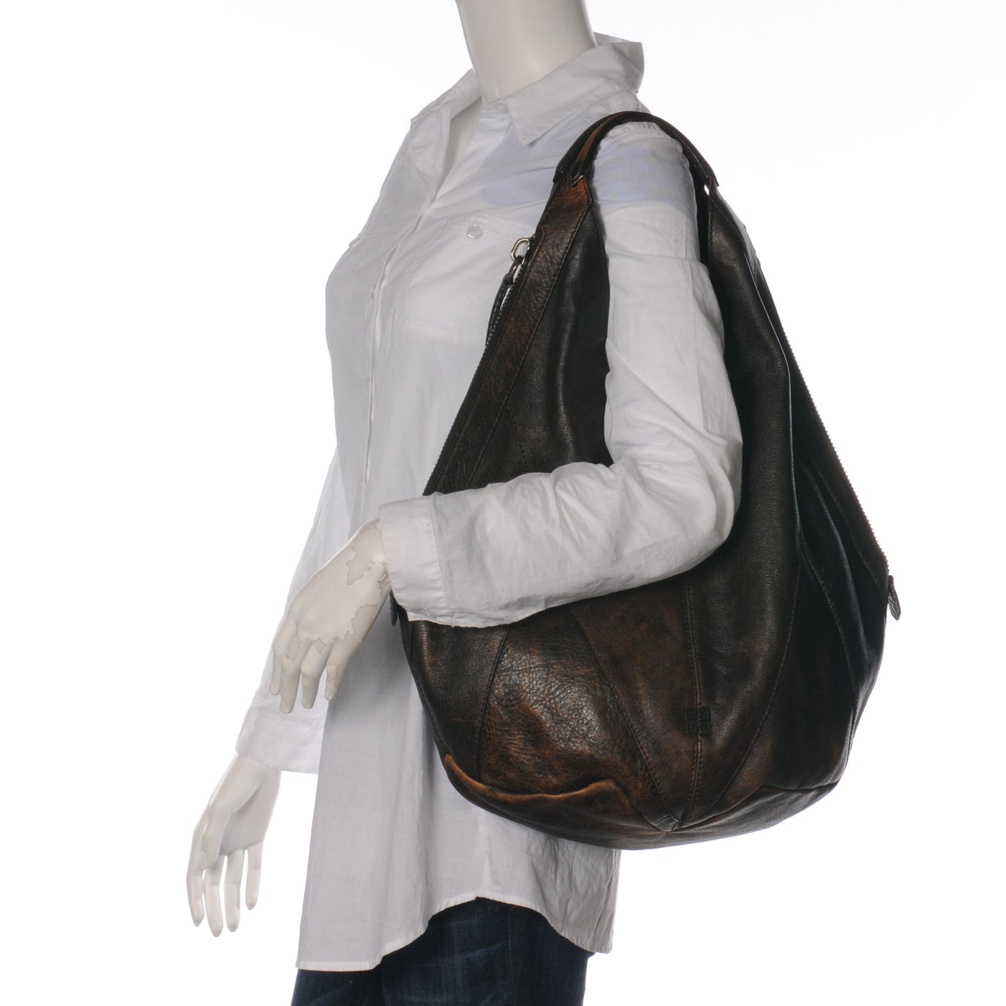 Lambskin Tinhan Old Pepe Hobo Brown