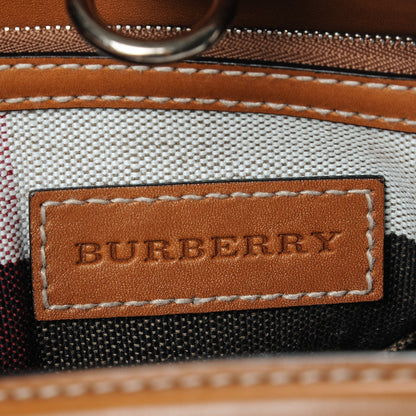 Burberry Canvas Mega Check Medium Ashby Hobo Saddle Brown 6 of 9