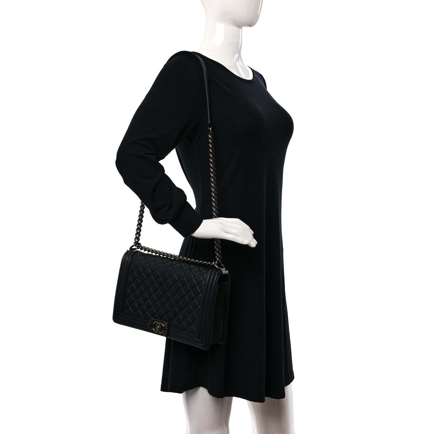 Caviar Quilted New Medium Boy Flap Black