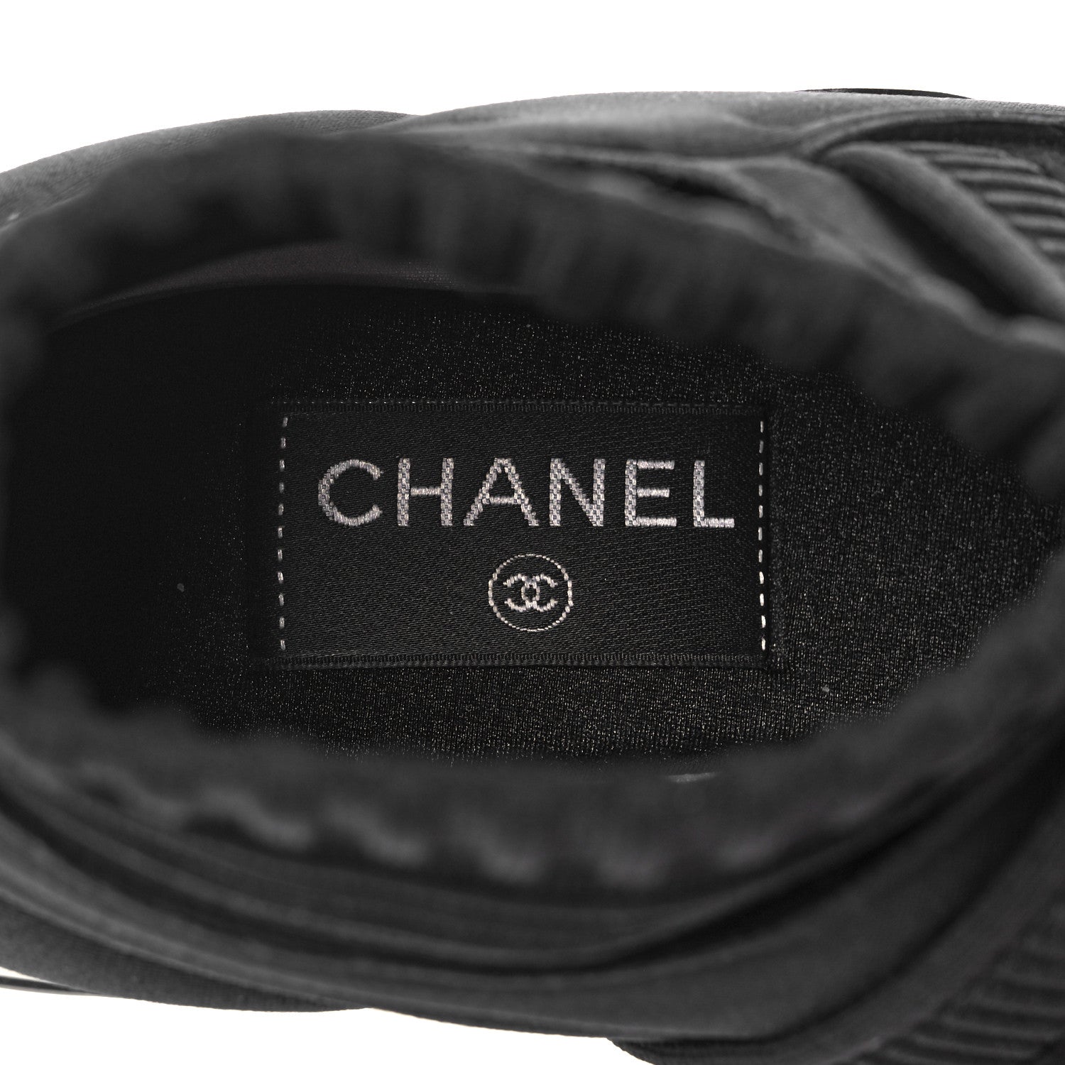 Chanel Stretch Fabric CC Sneakers 38.5 Black 7 of 8