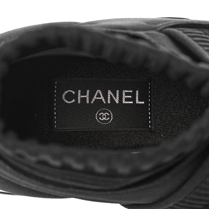 Chanel Stretch Fabric CC Sneakers 38.5 Black 7 of 8