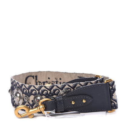 Christian Dior Oblique Studded Shoulder Strap Blue 1 of 6
