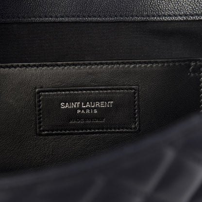 Saint Laurent Sheepskin Tri-Quilt Monogram Medium Soft Envelope Bag Deep Marine 7 of 8