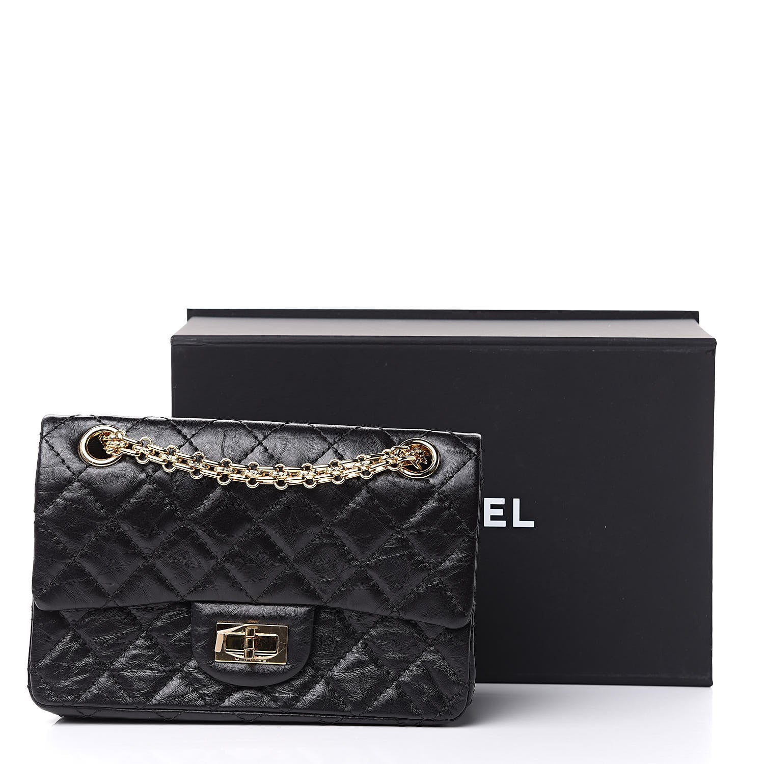 Chanel Aged Calfskin Quilted 2.55 Reissue Mini Flap Black 12 of 12