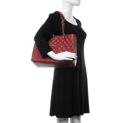 Chanel Caviar Quilted Grand Shopping Tote GST Red 2 of 11