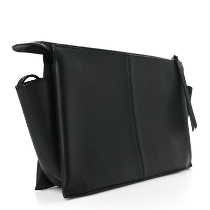 Celine Smooth Calfskin Tri-Fold Clutch on Chain Black 3 of 9