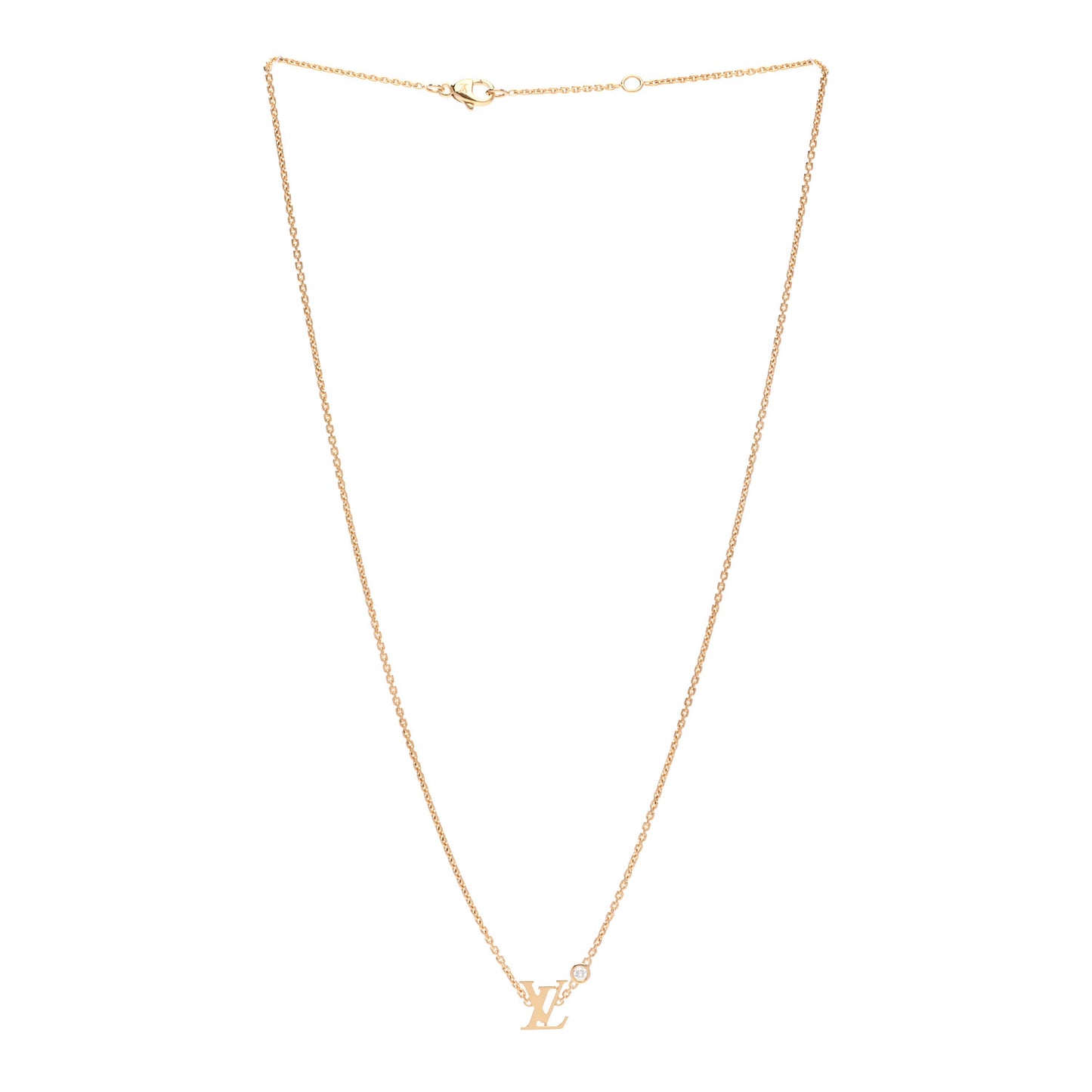 18K Yellow Gold Diamond Idylle Blossom LV Pendant Necklace