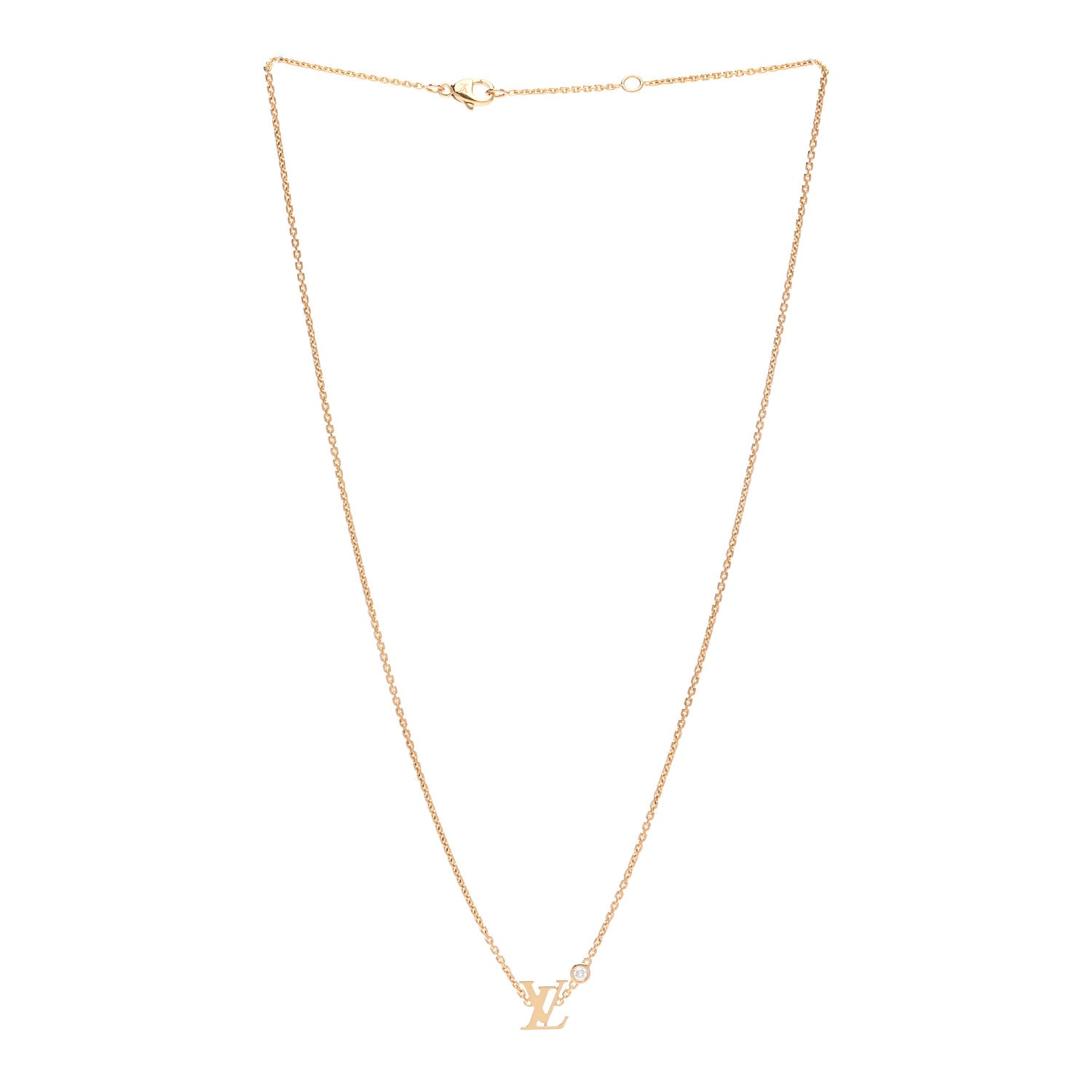 Louis Vuitton 18K Yellow Gold Diamond Idylle Blossom LV Pendant Necklace 3 of 6