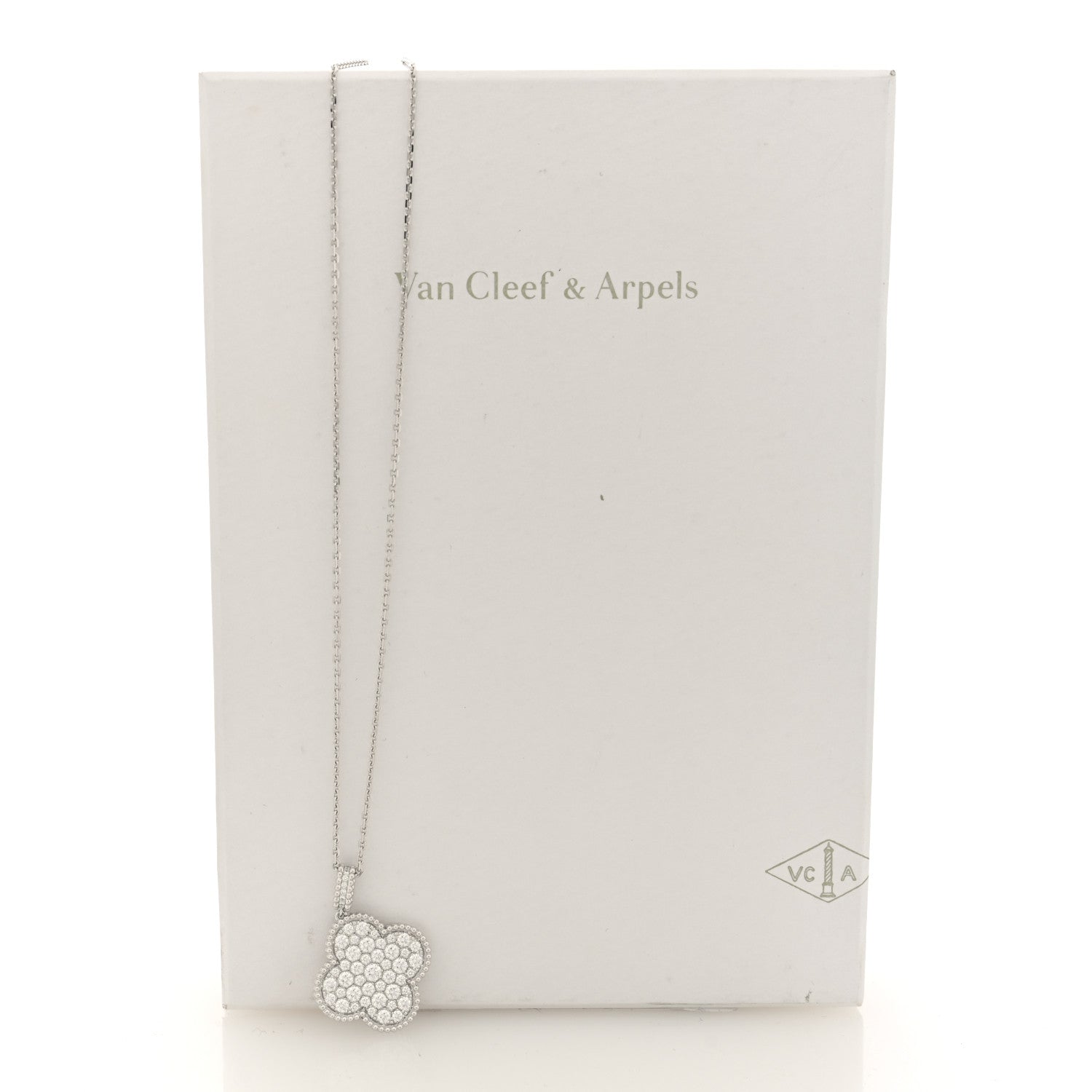 Van Cleef & Arpels 18K White Gold Diamond Magic Alhambra Long Necklace 10 of 10