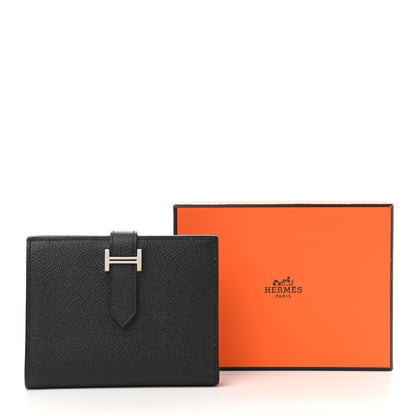 Hermes Epsom Bearn Compact Wallet Black 8 of 8