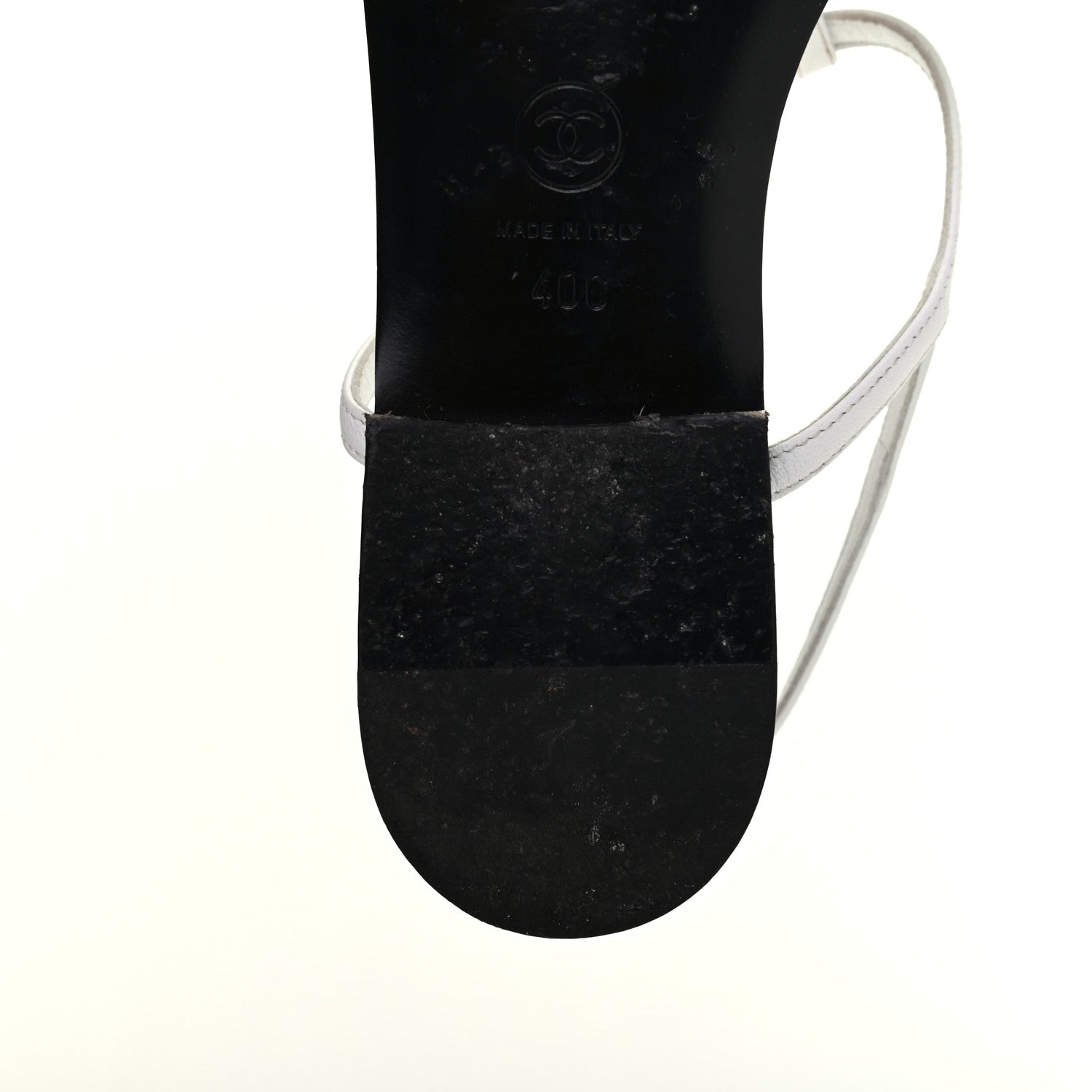 Chanel CC Logo Thong Sandals 40 White 10 of 12