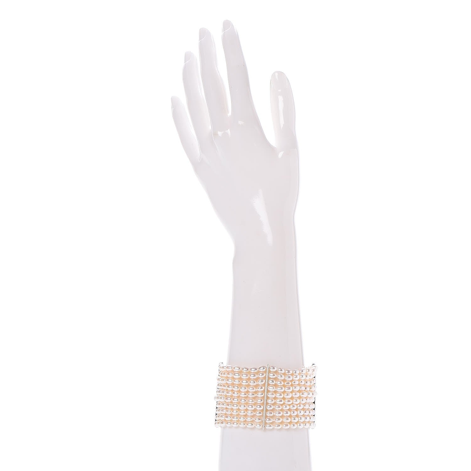 Tiffany Sterling Silver Freshwater Pearl 4.5mm Ziegfeld 10 Strand Bracelet 2 of 5