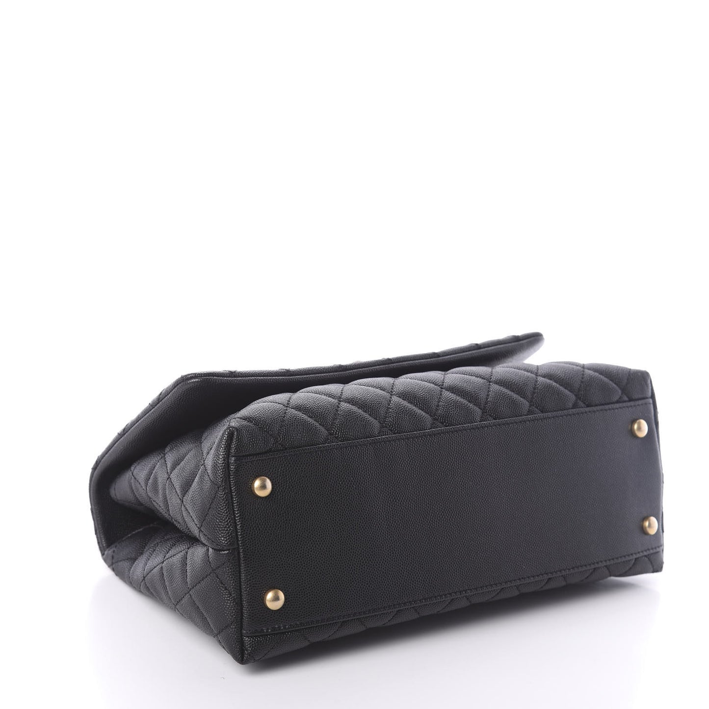Caviar Quilted Small Coco Handle Flap Black