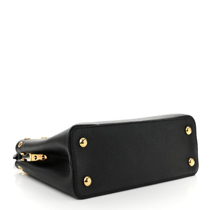 Louis Vuitton Taurillon Studded Capucines PM Black 4 of 10