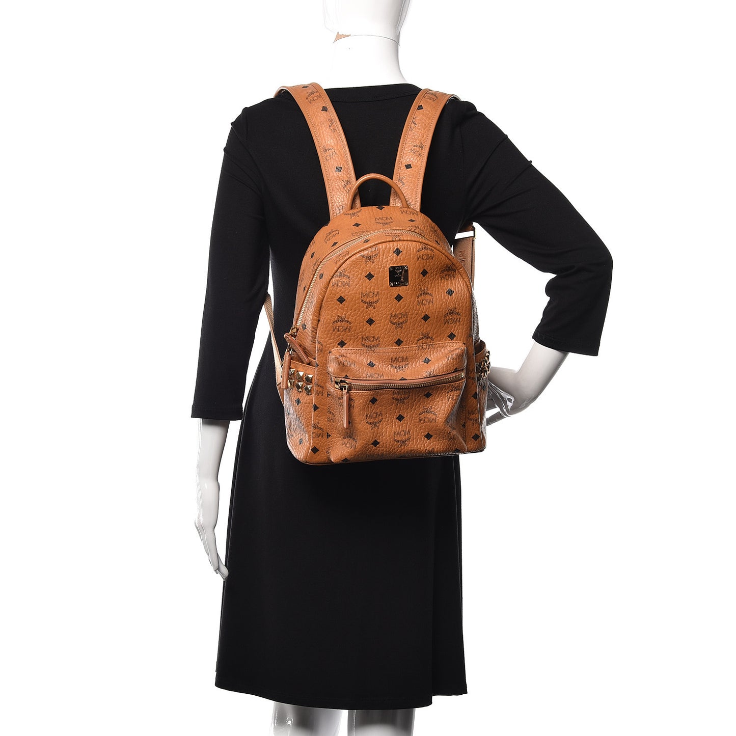 Visetos Small Side Stud Stark Backpack Cognac