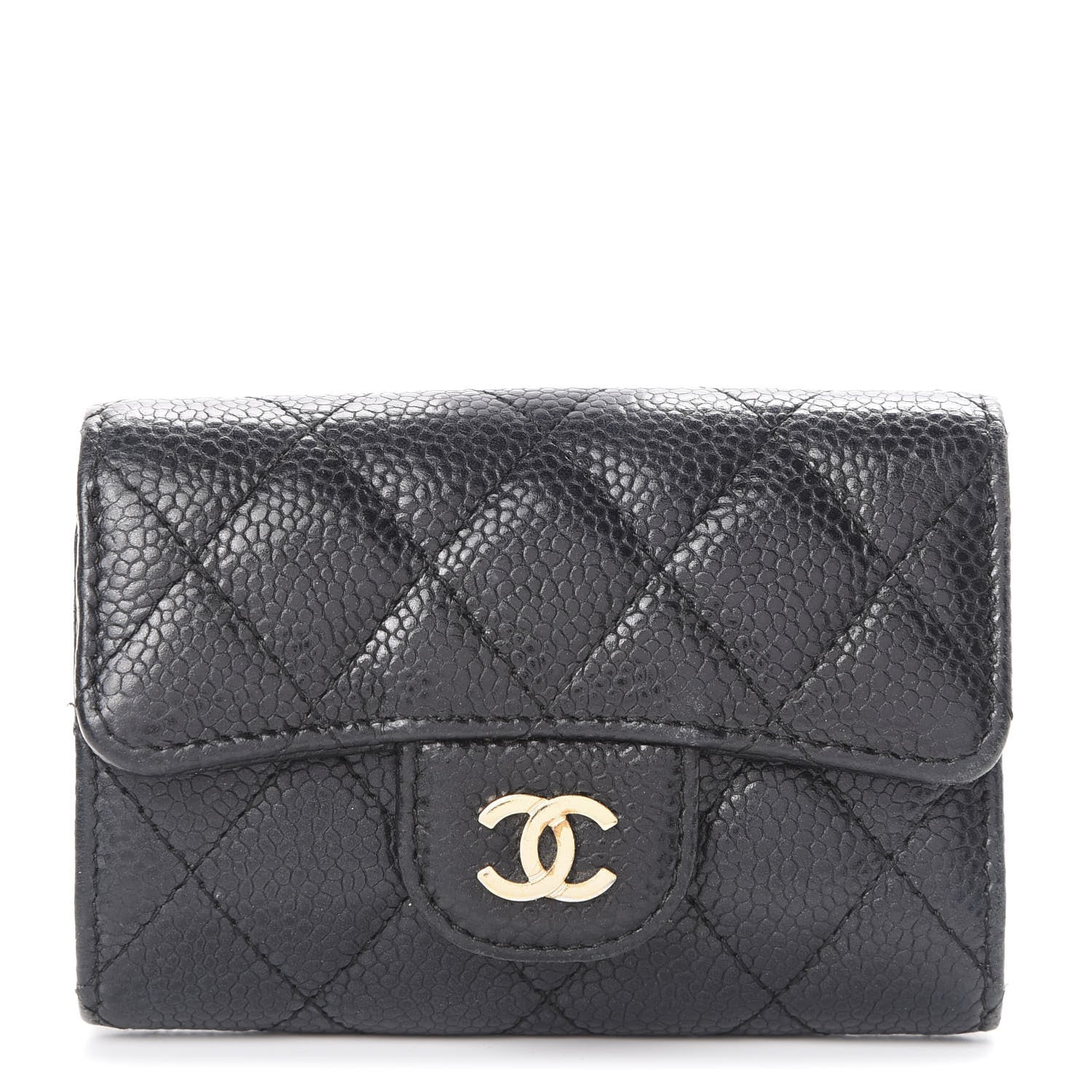 Chanel Caviar Quilted Classic 4 Key Holder Wallet Black 1 of 12