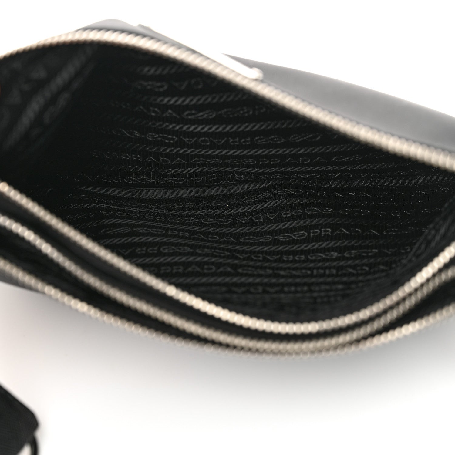 Prada Re-Nylon Saffiano Re-Edition 2000 Double Zip Crossbody Bag Black 5 of 11