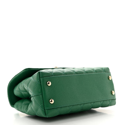 Chanel Caviar Quilted Mini Coco Handle Flap Green 4 of 10