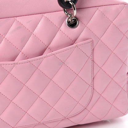 Chanel Calfskin Quilted Large Cambon Bowler Pink Black 14 of 15