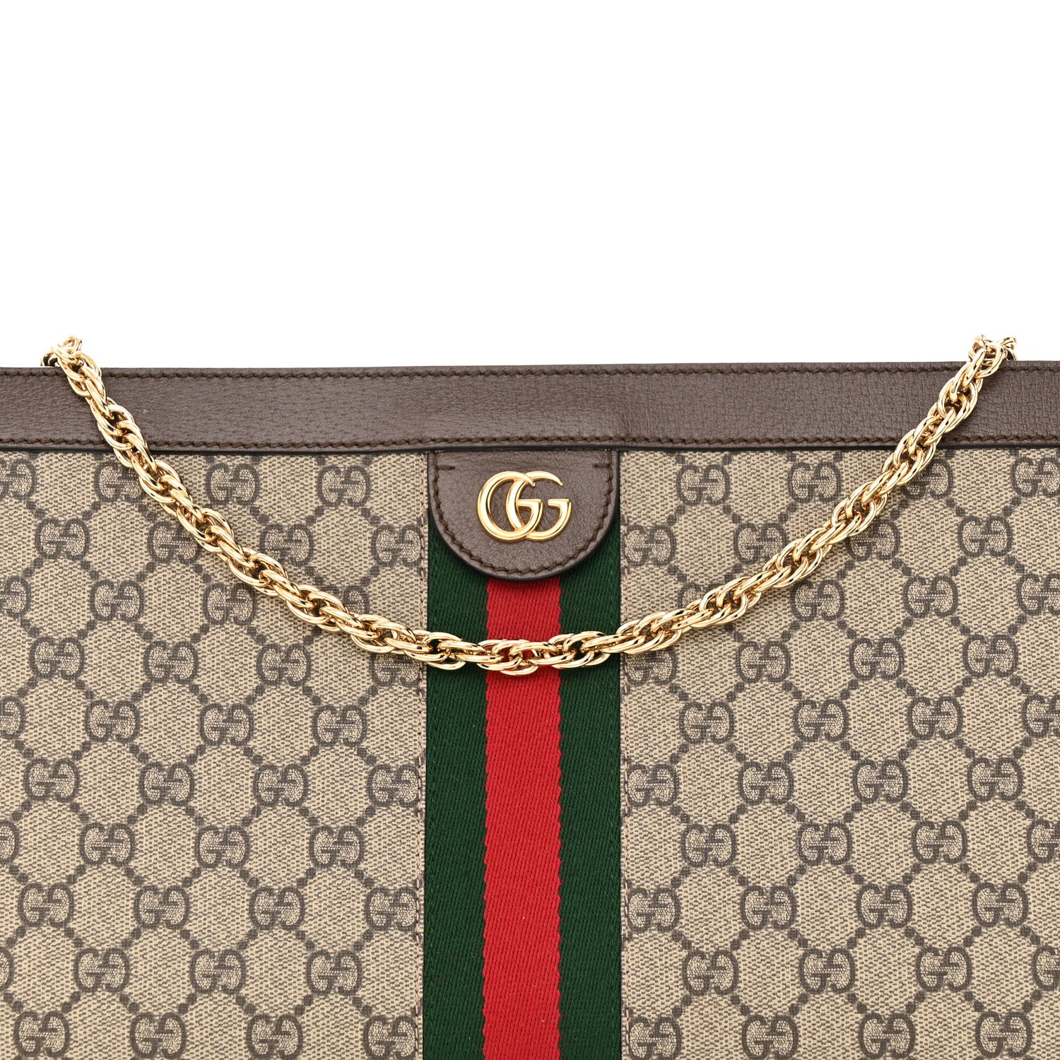 Gucci GG Supreme Monogram Web Medium Ophidia Chain Shoulder Bag Brown 8 of 15