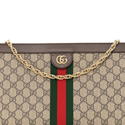 Gucci GG Supreme Monogram Web Medium Ophidia Chain Shoulder Bag Brown 8 of 15