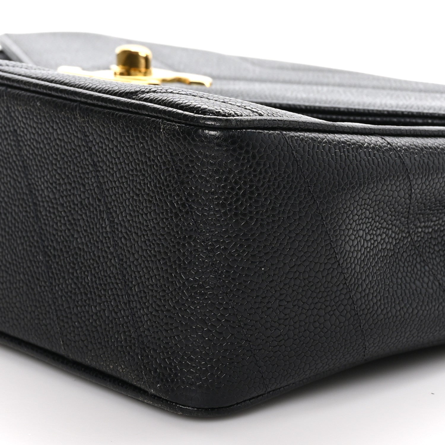 Chanel Caviar Chevron Quilted Jumbo Single Flap Black 10 of 10