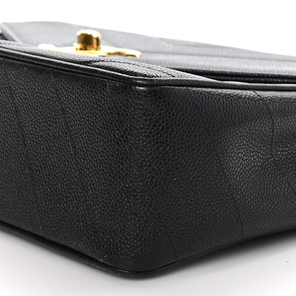 Chanel Caviar Chevron Quilted Jumbo Single Flap Black 10 of 10