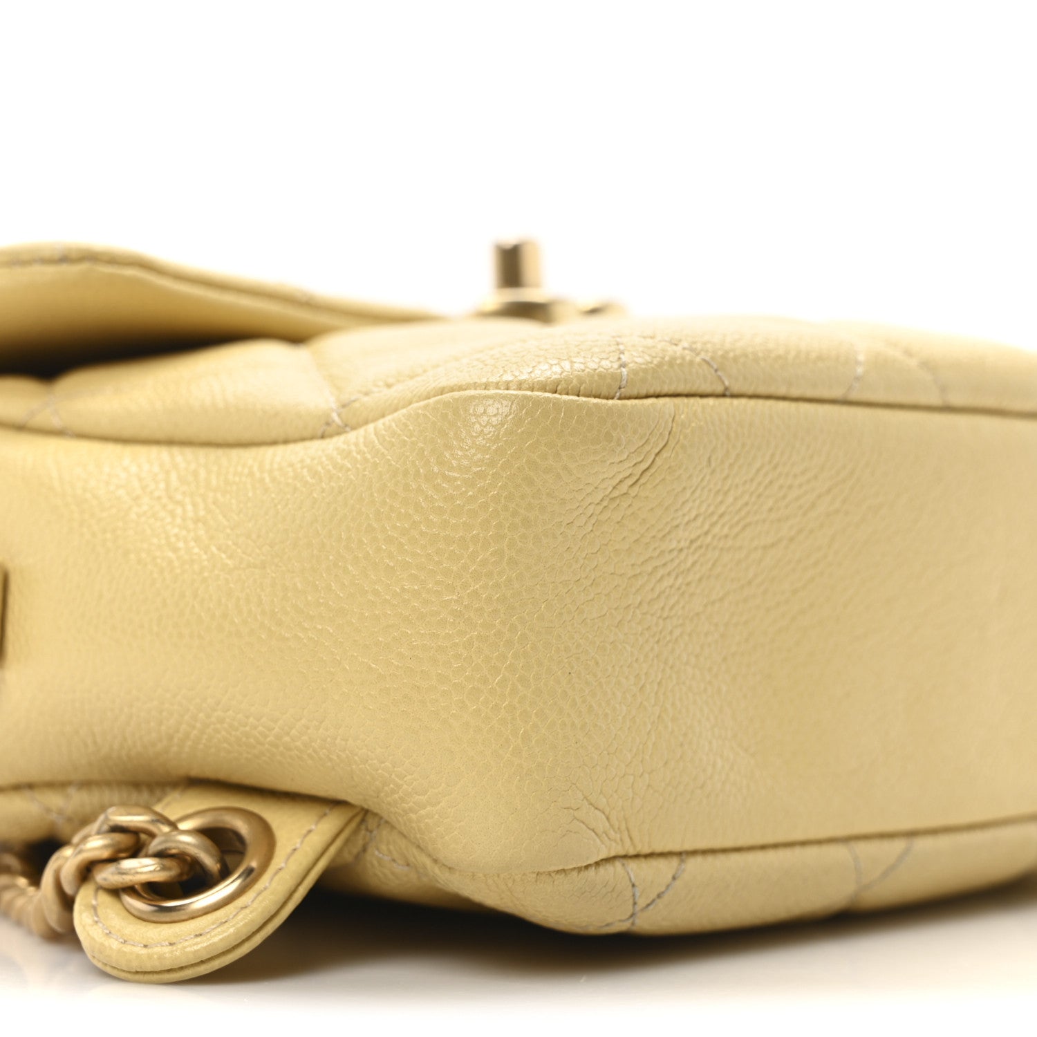 Chanel Shiny Caviar Quilted Chain Melody Backpack Yellow 9 of 10