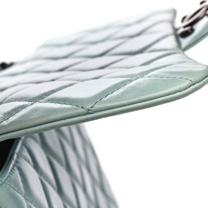 Chanel Glazed Calfskin Quilted Large Coco Soft Flap Light Blue 34 of 36