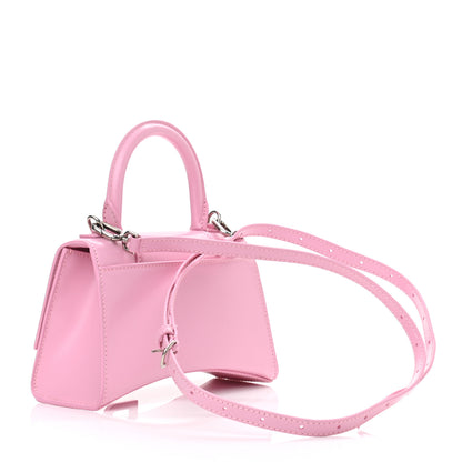 Balenciaga Shiny Box Calfskin Tonal B Hourglass Top Handle Bag XS Candy Pink 3 of 12