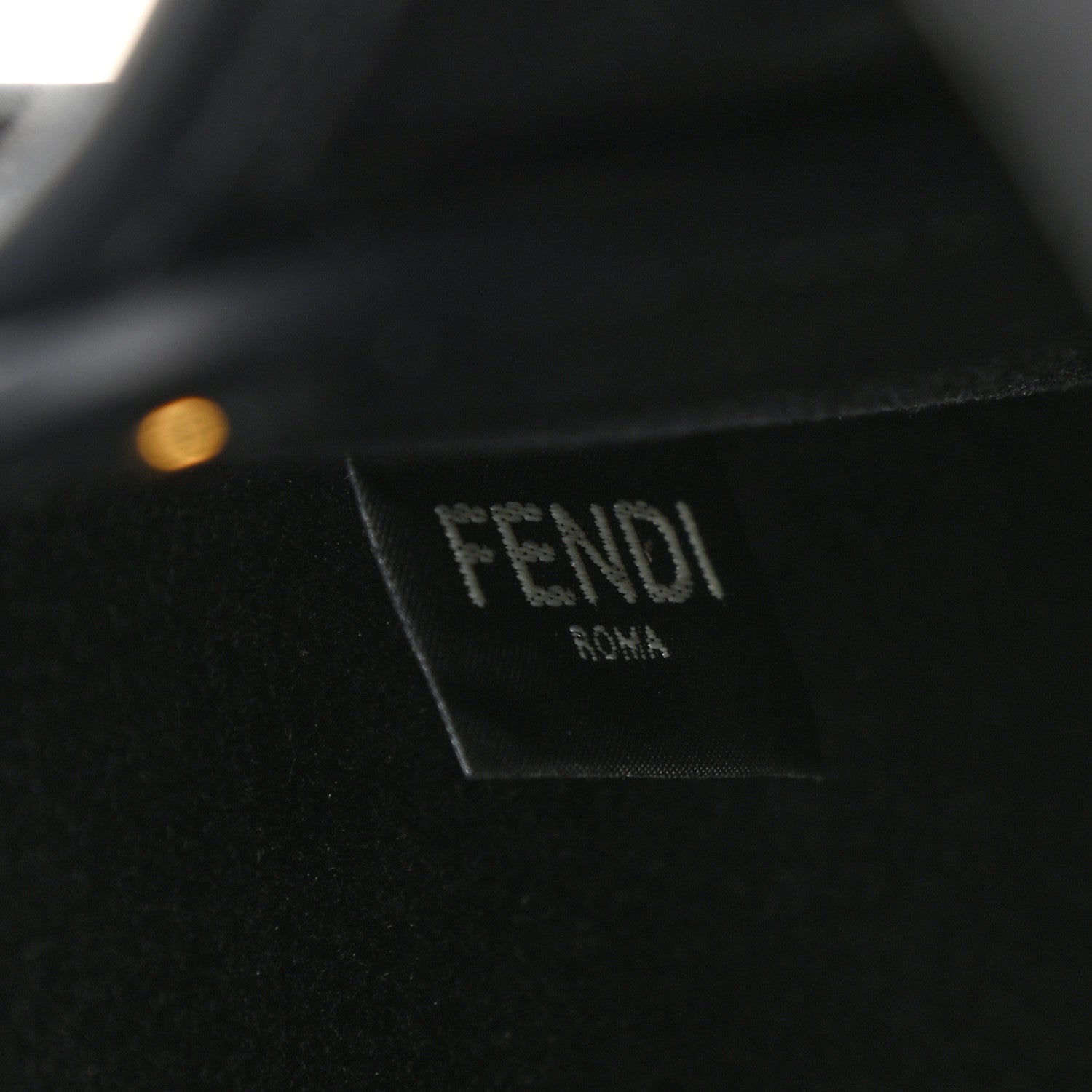 Fendi Glazed Fabric Vitello Century FF 1974 Stamp Patch Medium Peekaboo Defender Cover Mogano Panna Black 6 of 11