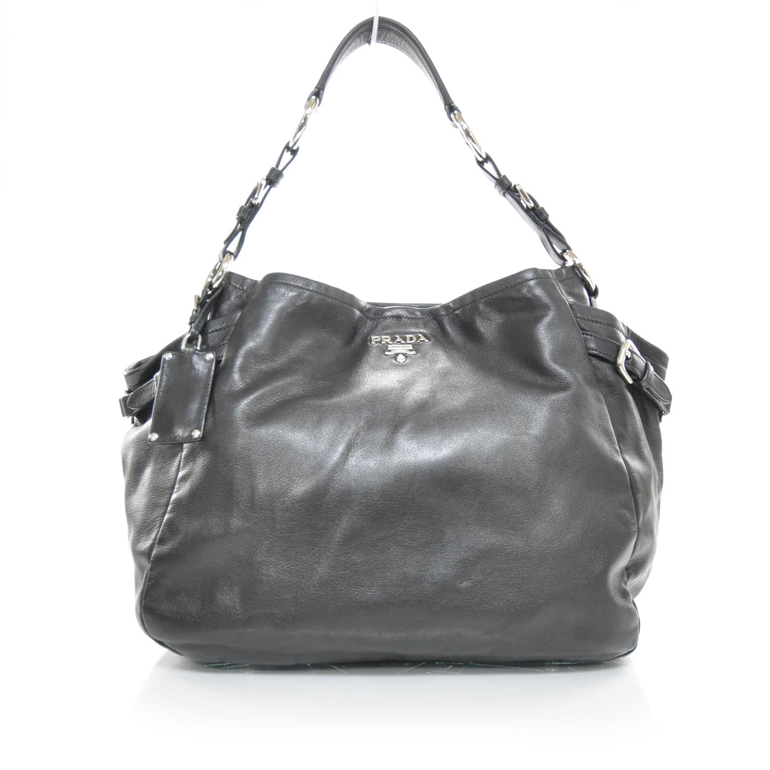 Prada Calfskin Leather Hobo Bag Nero Black 1 of 10
