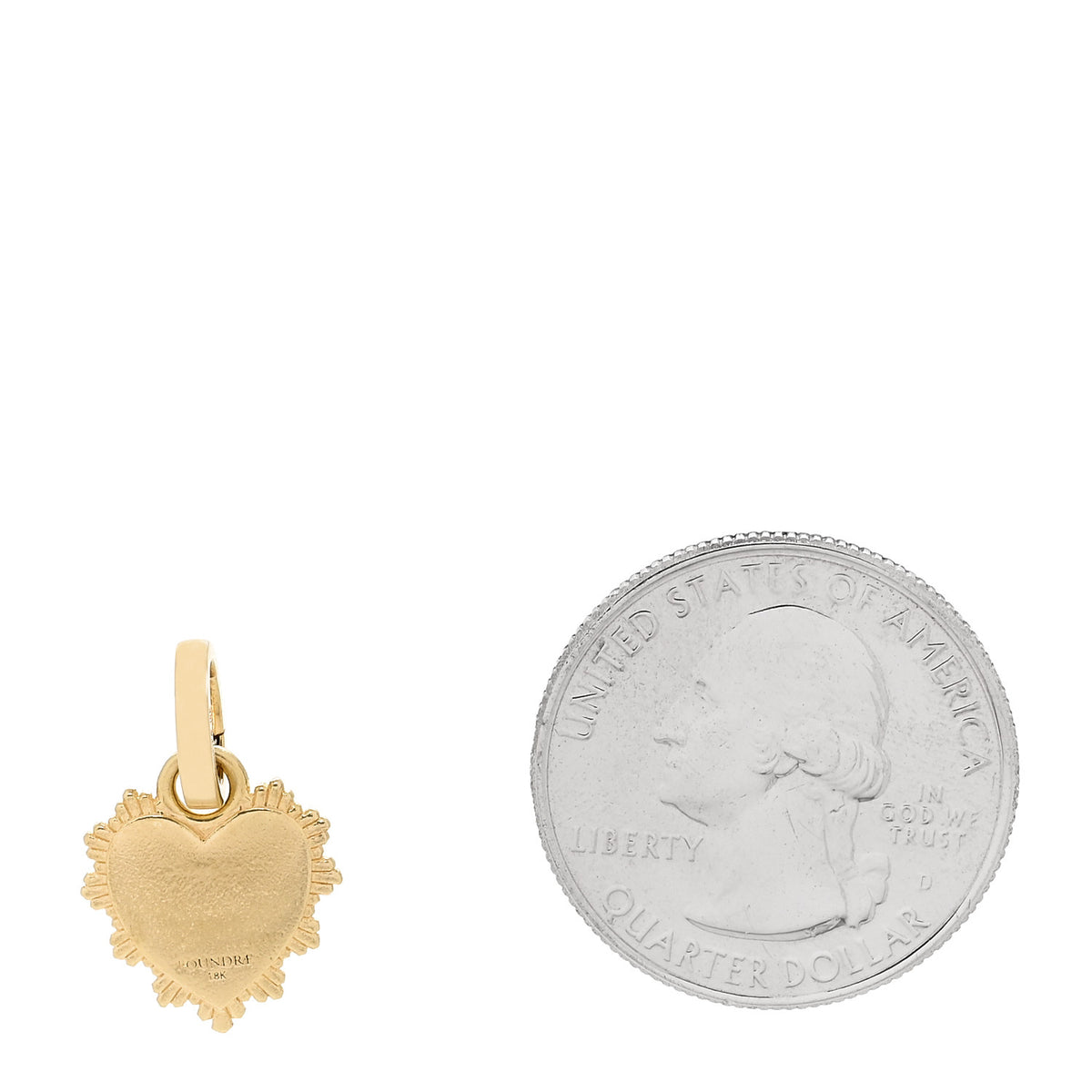 18K Yellow Gold Diamond Miniature Heart Pendant