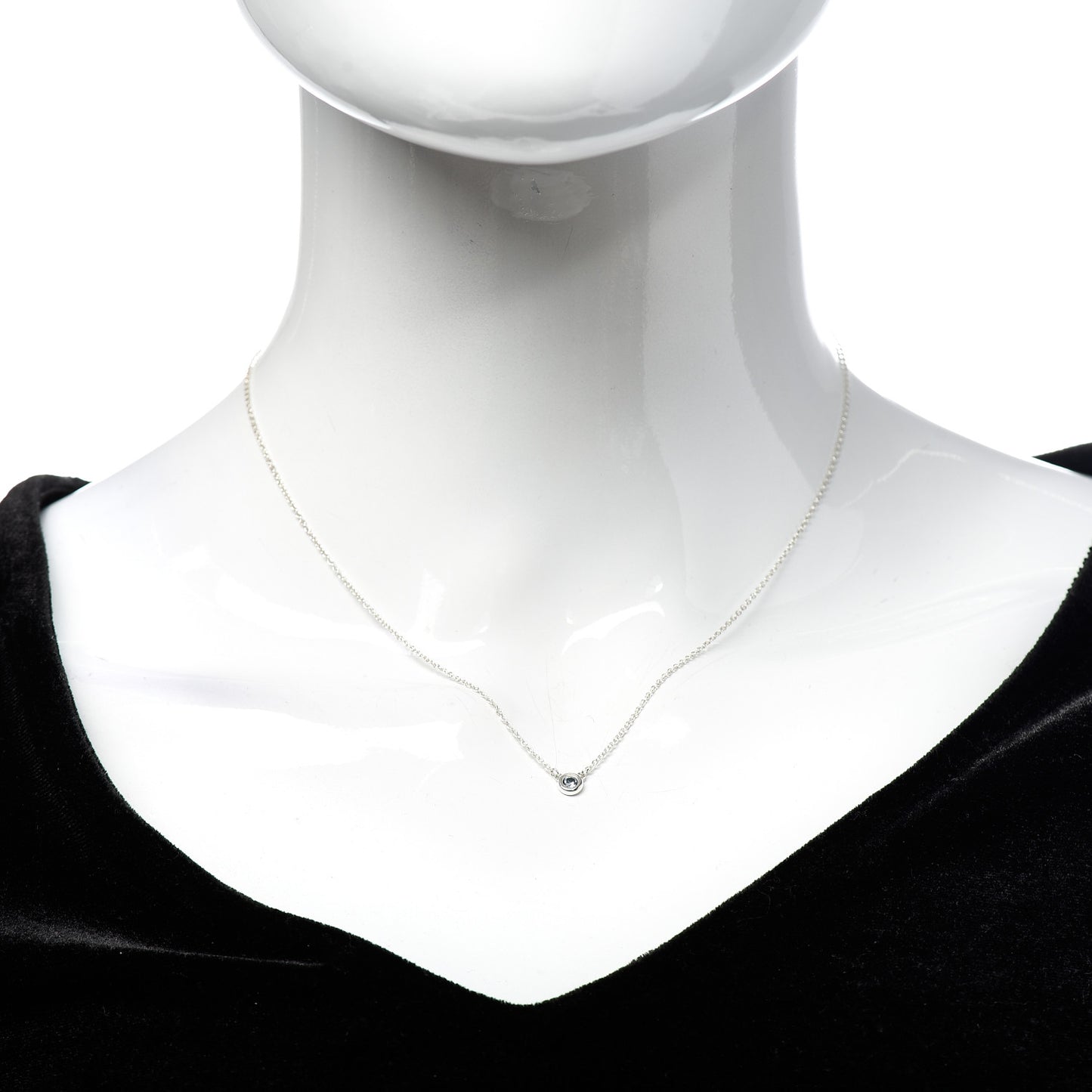 Sterling Silver Aquamarine Elsa Peretti Color By The Yard Pendant Necklace