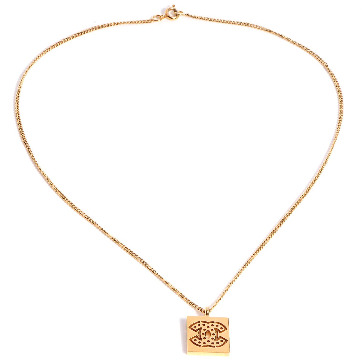 Chanel CC Pendant Necklace Gold 3 of 6