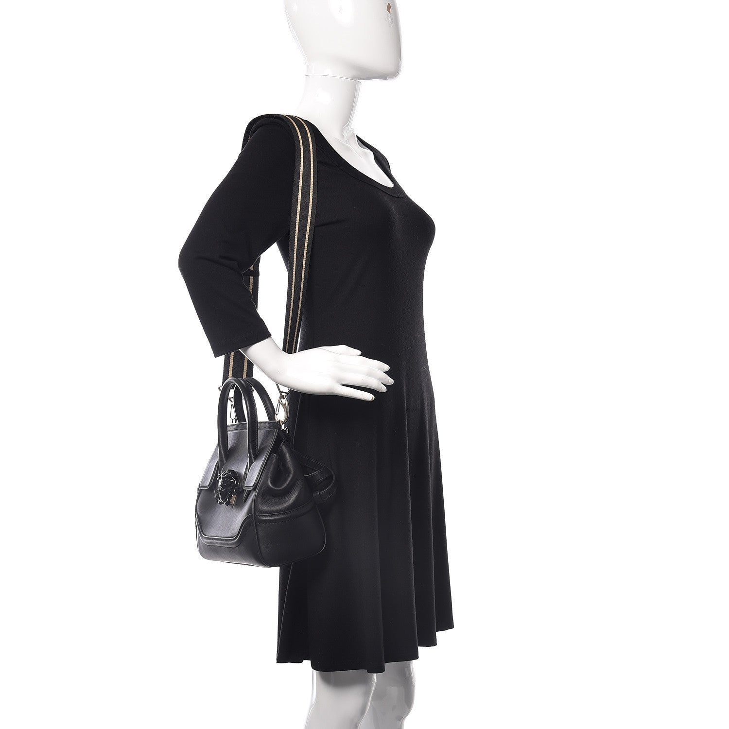 Versace Calfskin Medium Palazzo Empire Bag Black 4 of 10