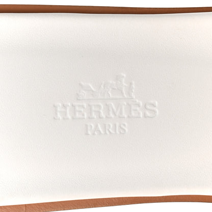Hermes Box Calfskin Oran Sandals 37 White 7 of 9