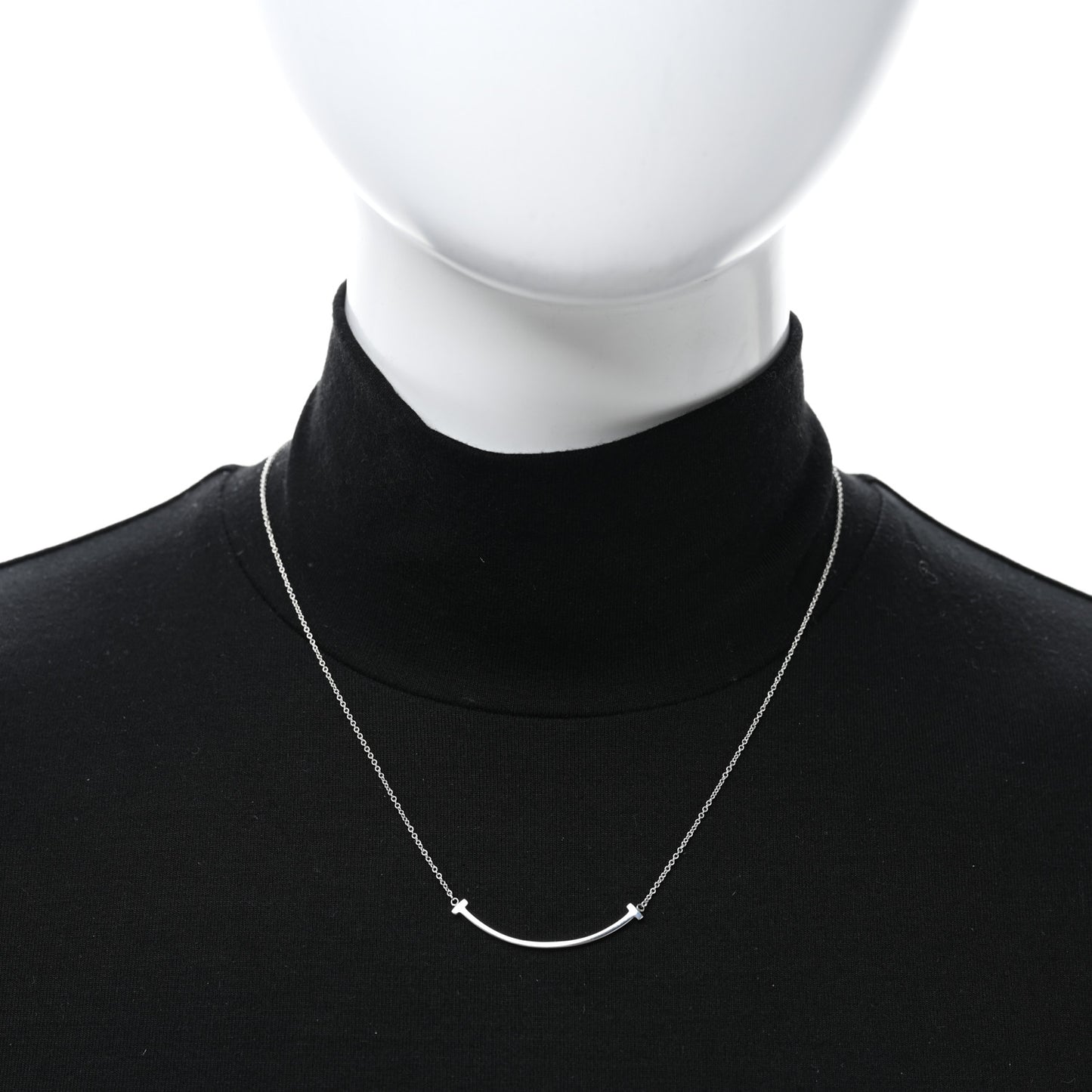 Sterling Silver Small T Smile Pendant Necklace