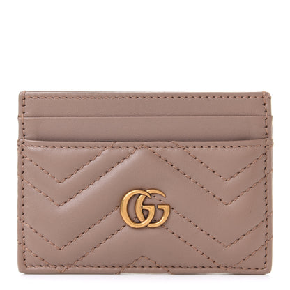 Gucci Calfskin Matelasse GG Marmont Card Holder Porcelain Rose 1 of 6