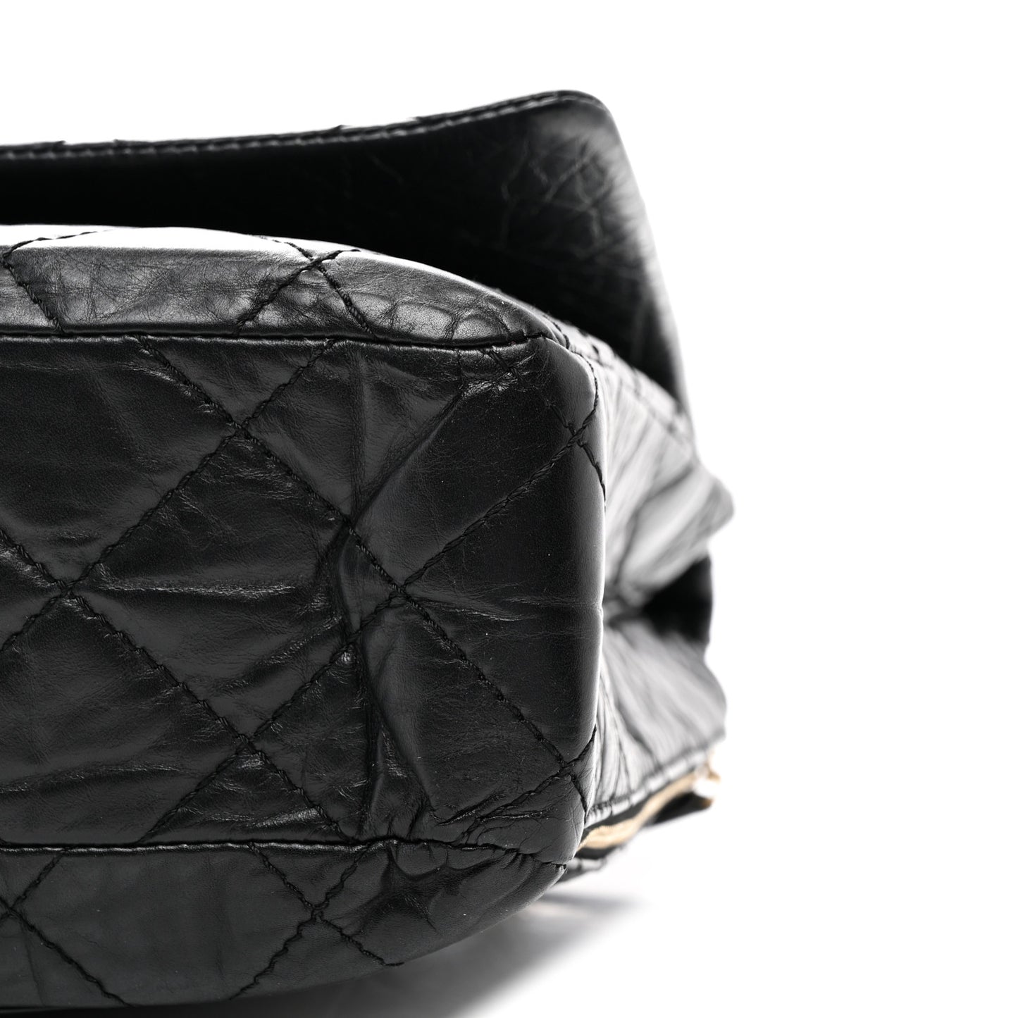Aged Calfskin Quilted 2.55 Reissue 228 Flap Black