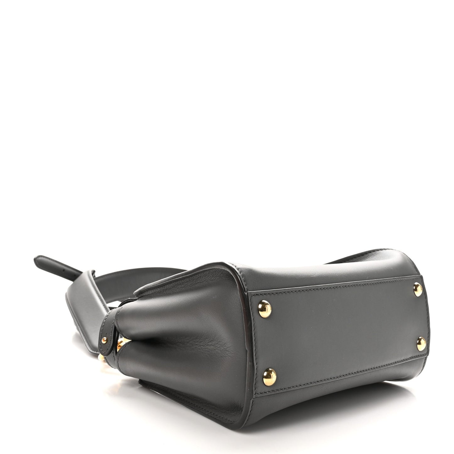 Vitello Seta Chenille FF Mini Peekaboo Iconic Satchel Anthracite Asfalto