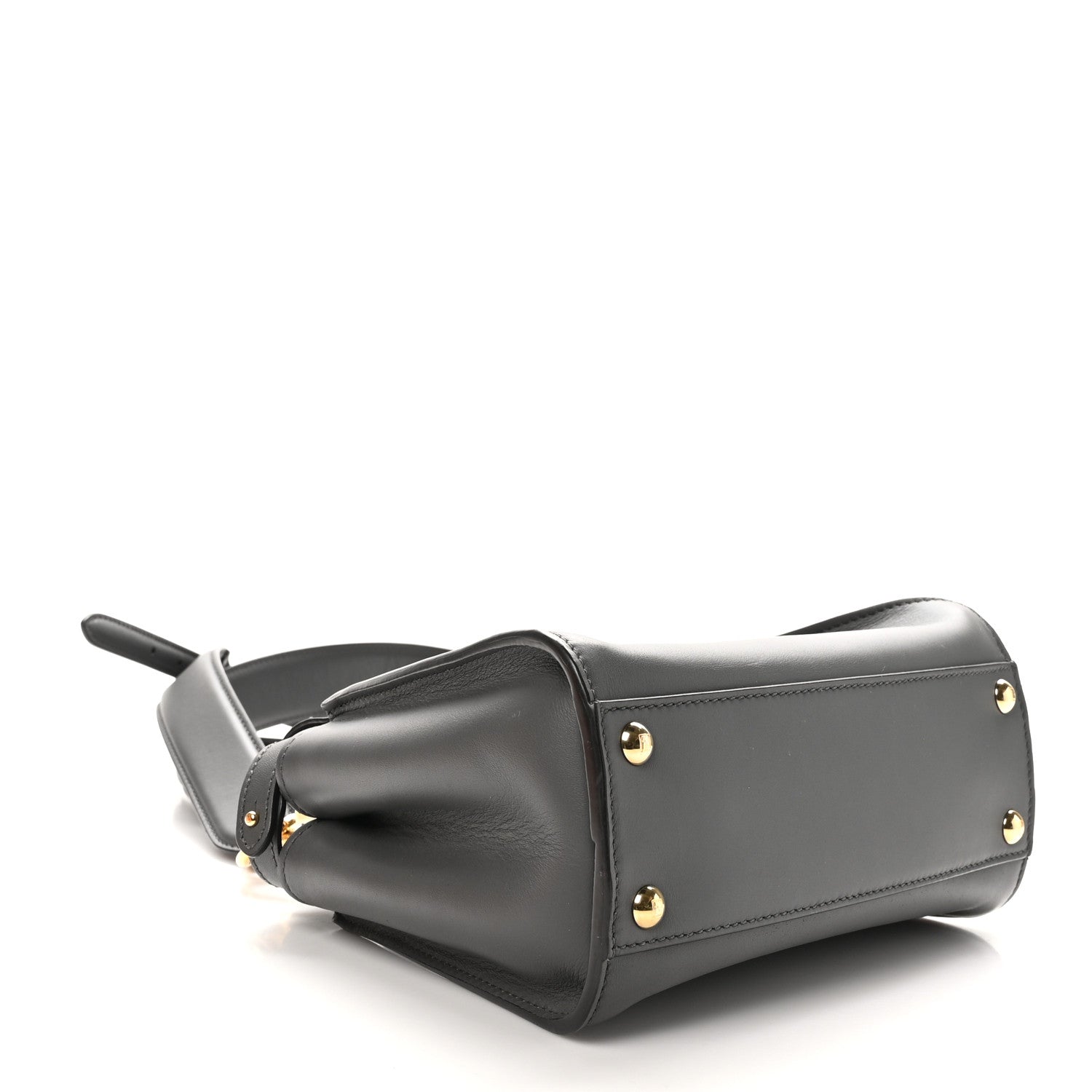 Fendi Vitello Seta Chenille FF Mini Peekaboo Iconic Satchel Anthracite Asfalto 4 of 11