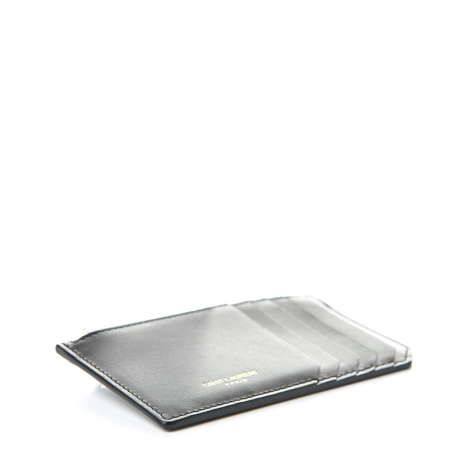 Saint Laurent Calfskin 5 Fragments Zip Pouch Card Holder Black 4 of 8