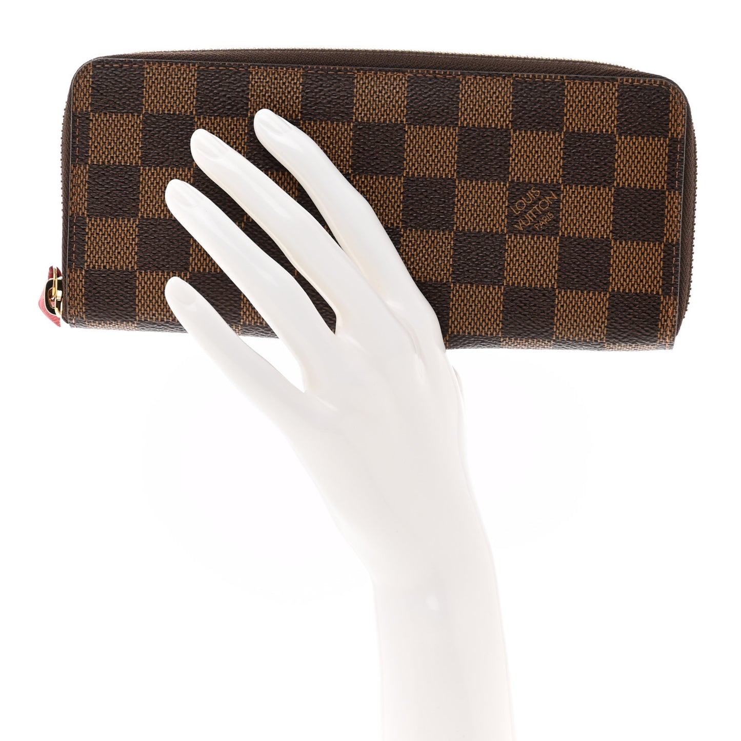 Damier Ebene Clemence Wallet Cherry